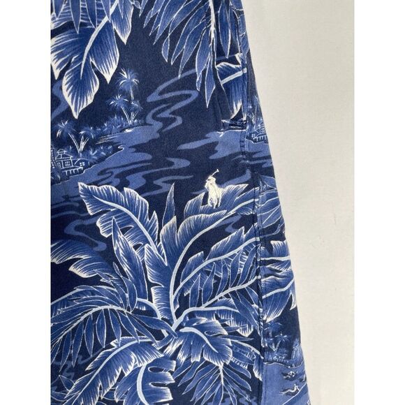 Polo Ralph Lauren‎ Men's Large Navy Blue White Beach Pattern Jersey Shorts - Picture 3 of 10
